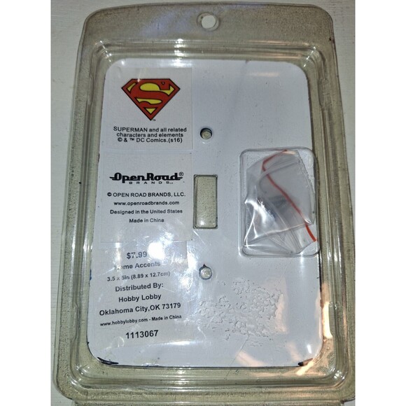 Vintage Superman Comic Style Single Switch Plate - Open Road Brands - Picture 3 of 3